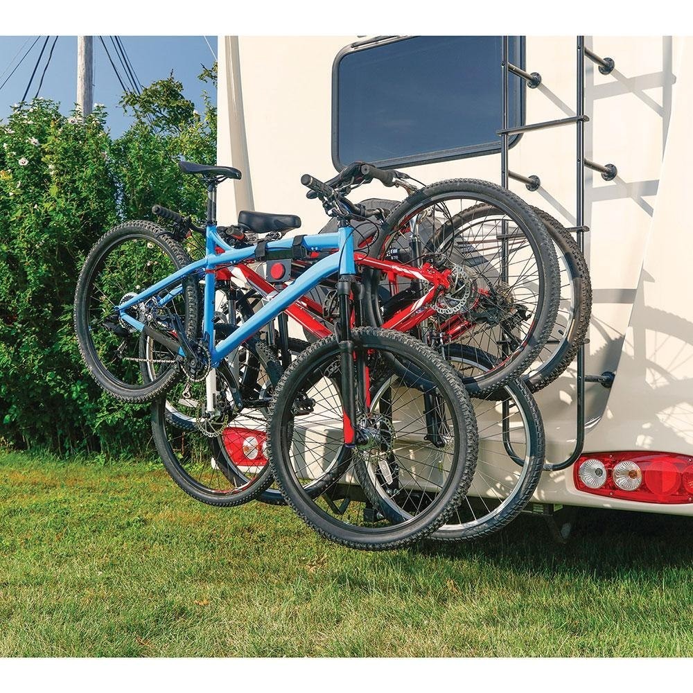 Trailer Hitch w/ 4 Bike Rack For 96-24 Chevy Express GMC Savana Van Approved for Recreational & Offroad Use Carrier for Adult Woman or Child Bicycles Foldable