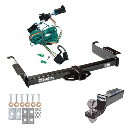 Tow Package For 96-99 Chevy Express GMC Savana Van Trailer Hitch w/ Wiring 2" Drop Mount 2" Ball 2" Receiver 