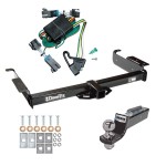 Tow Package For 00-02 Chevrolet Express GMC Savana Van Trailer Hitch w/ Wiring 2" Drop Mount 2" Ball 2" Receiver 