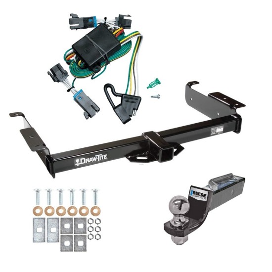 Tow Package For 00-02 Chevrolet Express GMC Savana Van Trailer Hitch w/ Wiring 2" Drop Mount 2" Ball 2" Receiver 