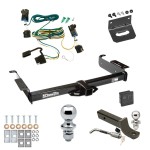 Ultimate Tow Package For 03-14 Chevrolet Express 1500 GMC Savana 1500 03-24 2500 3500 Trailer Hitch w/ Wiring 2" Drop Mount Dual 2" and 1-7/8" Ball Lock Bracket Cover 2" Receiver