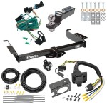 Trailer Hitch Tow Package w/ 7-Way RV Wiring For 96-99 Chevy Express GMC Savana Van w/ 2" Drop Mount 2" Ball Class 3 2" Receiver All Models 