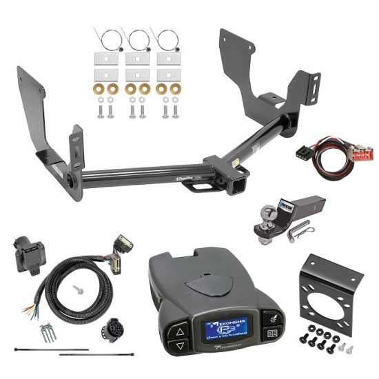 Trailer Hitch Tow Package Prodigy P3 Brake Control For 15-21 Ford F-150 w/ 7-Way RV Wiring 2" Drop Mount 2" Ball Class 4 2" Receiver Reese Tekonsha