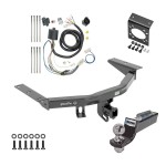 Trailer Hitch Tow Package w/ 7-Way RV Wiring For 16-22 Honda Pilot w/ 2" Drop Mount 2" Ball Class 4 2" Receiver All Models 