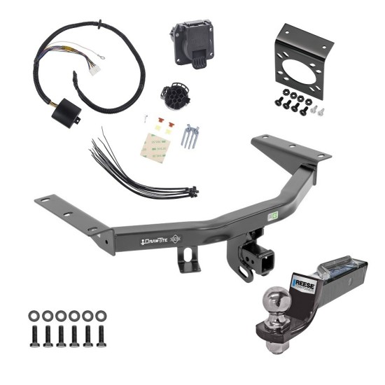 Trailer Hitch Tow Package w/ 7-Way RV Wiring For 14-20 Acura MDX w/ 2" Drop Mount 2" Ball Class 4 2" Receiver 