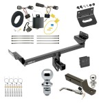 Ultimate Tow Package For 15-18 Ford Edge Trailer Hitch w/ Wiring 2" Drop Mount Dual 2" and 1-7/8" Ball Lock Bracket Cover 2" Receiver 