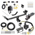 Trailer Hitch Tow Package w/ 7-Way RV Wiring For 19-23 Lincoln Nautilus w/ 2" Drop Mount 2" Ball Class 3 2" Receiver All Models 