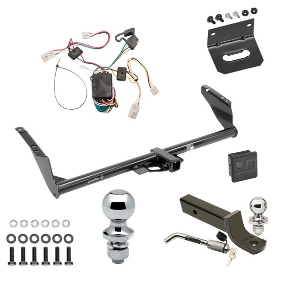 Ultimate Tow Package For 04-10 Toyota Sienna Trailer Hitch w/ Wiring 2" Drop Mount Dual 2" and 1-7/8" Ball Lock Bracket Cover 2" Receiver 