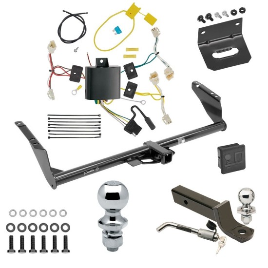 Ultimate Tow Package For 15-20 Toyota Sienna Except SE Trailer Hitch w/ Wiring 2" Drop Mount Dual 2" and 1-7/8" Ball Lock Bracket Cover 2" Receiver 