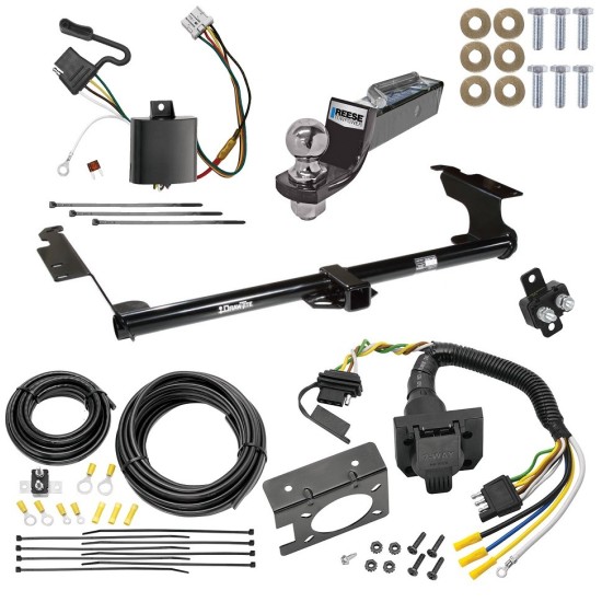 Trailer Hitch Tow Package w/ 7-Way RV Wiring For 05-10 Honda Odyssey w/ 2" Drop Mount 2" Ball Class 3 2" Receiver All Models 