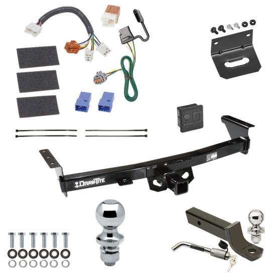 Ultimate Tow Package For 05-23 Nissan Frontier 09-12 Suzuki Equator Trailer Hitch w/ Wiring 2" Drop Mount Dual 2" and 1-7/8" Ball Lock Bracket Cover 2" Receiver 