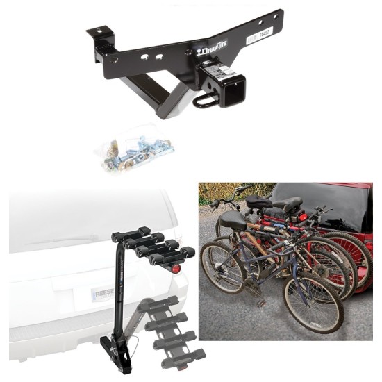 Trailer Hitch w/ 4 Bike Rack For 00-06 BMW X5 All Styles Approved for Recreational & Offroad Use Carrier for Adult Woman or Child Bicycles Foldable