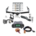 Trailer Hitch Tow Package w/ Tekonsha Prodigy P3 Brake Control For 03-07 Chevy Silverado GMC Sierra 1500 03-04 2500 LD w/ Dual 2" and 2- 5/16" Ball 2" Drop Mount 7-Way Pin Blade RV Controller