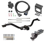 Trailer Hitch Tow Package w/ 7-Way RV Wiring For 13-17 Buick Enclave Chevy Traverse 2018 Traverse Limited 13-16 GMC Acadia w/ 2" Drop Mount 2" Ball Class 3 2" Receiver All Models 