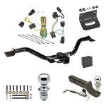 Ultimate Tow Package For 08-12 Buick Enclave 09-12 Chevy Traverse Trailer Hitch w/ Wiring 2" Drop Mount Dual 2" and 1-7/8" Ball Lock Bracket Cover 2" Receiver 