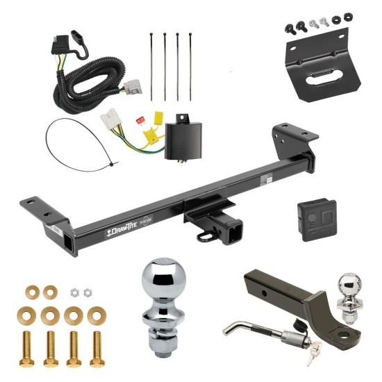 Ultimate Tow Package For 16-22 Lexus RX350 16-21 RX450h Trailer Hitch w/ Wiring 2" Drop Mount Dual 2" and 1-7/8" Ball Lock Bracket Cover 2" Receiver