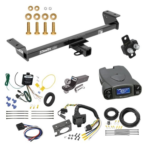 Trailer Hitch Tow Package Prodigy P3 Brake Control For 2022 Lexus RX350 Except F Sport Models w/ 7-Way RV Wiring 2" Drop Mount 2" Ball Class 3 2" Receiver Draw-Tite Tekonsha