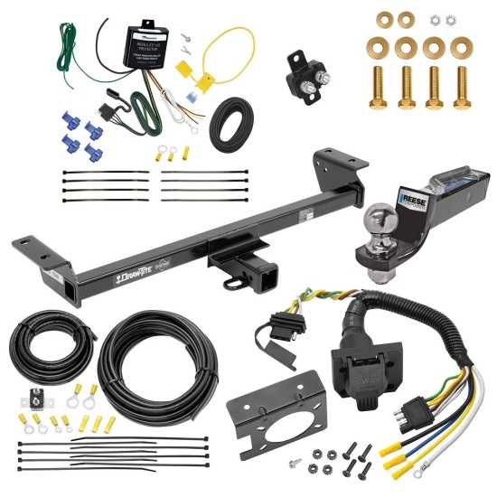 Trailer Hitch Tow Package w/ 7-Way RV Wiring For 22-22 Lexus RX350 w/ 2" Drop Mount 2" Ball Class 3 2" Receiver 