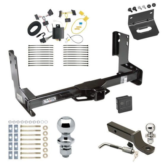 Ultimate Tow Package For 14-22 Mercedes-Benz Freightliner Sprinter 2500 3500 Trailer Hitch w/ Wiring 2" Drop Mount Dual 2" and 1-7/8" Ball Lock Bracket Cover 2" Receiver 