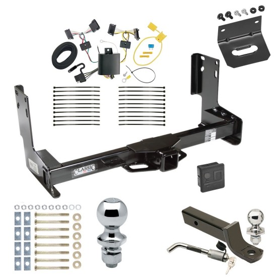 Ultimate Tow Package For 07-22 Mercedes-Benz Freightliner Sprinter 2500 3500 07-09 Dodge Sprinter 2500 3500 Trailer Hitch w/ Wiring 2" Drop Mount Dual 2" and 1-7/8" Ball Lock Bracket Cover 2" Receiver 