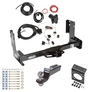 Trailer Hitch Tow Package w/ 7-Way RV Wiring For 14-22 Freightliner Mercedes-Benz Sprinter 2500 3500 w/ 2" Drop Mount 2" Ball Class 4 2" Receiver 