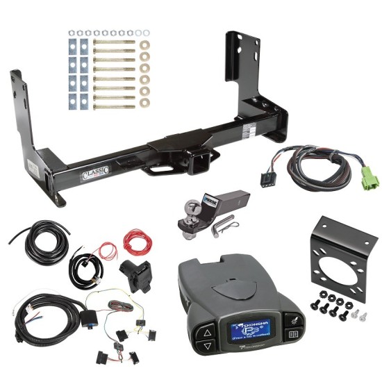 Trailer Hitch Tow Package Prodigy P3 Brake Control For 19-22 Mercedes-Benz Sprinter 1500 144" & 170" Wheelbase Exc Factory Step Bumper w/ 7Way RV Wiring 2" Drop Mount 2" Ball Class 4