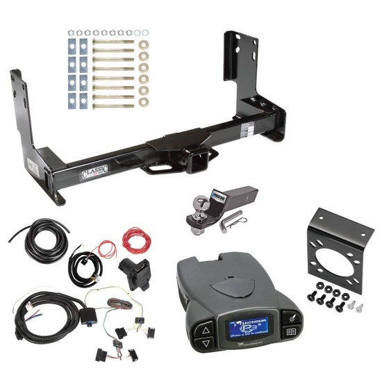 Trailer Hitch Tow Package Prodigy P3 Brake Control For 14-22 Freightliner Mercedes-Benz Sprinter 2500 3500 w/ 7-Way RV Wiring 2" Drop Mount 2" Ball Class 4 2" Receiver Draw-Tite Tekonsha