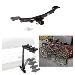 Trailer Hitch w/ 4 Bike Rack For 05-09 Hyundai Tucson 05-10 KIA Sportage Approved for Recreational & Offroad Use Carrier for Adult Woman or Child Bicycles Foldable