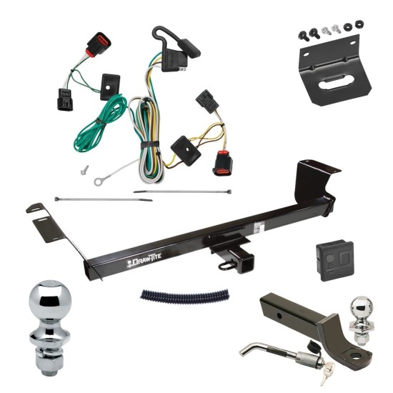 Ultimate Tow Package For 09-12 Volkswagen Routan Trailer Hitch w/ Wiring 2" Drop Mount Dual 2" and 1-7/8" Ball Lock Bracket Cover 2" Receiver 