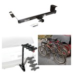 Trailer Hitch w/ 4 Bike Rack For 08-16 Chrysler Town & Country 2021 Grand Caravan 08-20 Dodge Grand Caravan 12-15 RAM C/V 09-14 VW Routan Approved for Recreational & Offroad Use Carrier for Adult Woman or Child Bicycles Foldable