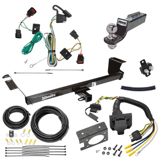 Trailer Hitch Tow Package w/ 7-Way RV Wiring For 09-12 Volkswagen Routan w/ 2" Drop Mount 2" Ball Class 3 2" Receiver All Models 