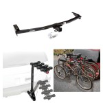 Trailer Hitch w/ 4 Bike Rack For 01-06 Acura MDX 03-08 Honda Pilot Approved for Recreational & Offroad Use Carrier for Adult Woman or Child Bicycles Foldable