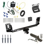 Ultimate Tow Package For 07-14 BMW X5 Trailer Hitch w/ Wiring 2" Drop Mount Dual 2" and 1-7/8" Ball Lock Bracket Cover 2" Receiver 