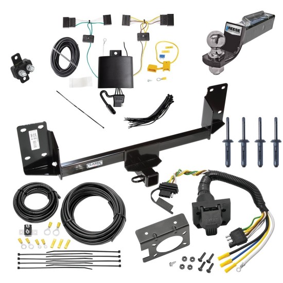 Trailer Hitch Tow Package w/ 7-Way RV Wiring For 15-18 BMW X5 w/ 2" Drop Mount 2" Ball Class 4 2" Receiver 