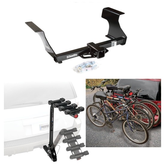 Trailer Hitch w/ 4 Bike Rack For 09-13 Subaru Forester Approved for Recreational & Offroad Use Carrier for Adult Woman or Child Bicycles Foldable