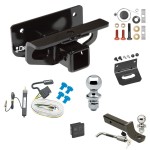 Ultimate Tow Package For 03-18 Dodge Ram 1500 19-23 (Classic) 03-09 2500 3500 Trailer Hitch w/ Wiring 2" Drop Mount Dual 2" and 1-7/8" Ball Lock Bracket Cover 2" Receiver