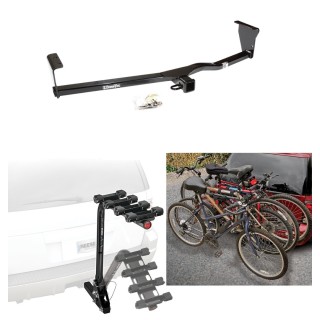 Trailer Hitch w/ 4 Bike Rack For 11-13 Kia Sorento 10-12 Hyundai Santa Fe Approved for Recreational & Offroad Use Carrier for Adult Woman or Child Bicycles Foldable