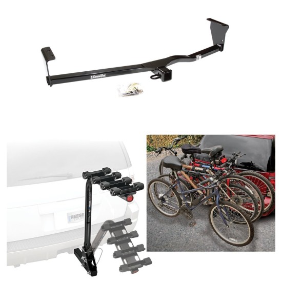 Trailer Hitch w/ 4 Bike Rack For 11-13 Kia Sorento 10-12 Hyundai Santa Fe Approved for Recreational & Offroad Use Carrier for Adult Woman or Child Bicycles Foldable