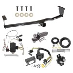 Trailer Hitch Tow Package w/ 7-Way RV Wiring For 10-12 Hyundai Santa Fe w/ 2" Drop Mount 2" Ball Class 3 2" Receiver All Models 