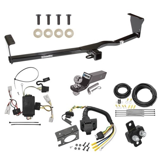 Trailer Hitch Tow Package w/ 7-Way RV Wiring For 10-12 Hyundai Santa Fe w/ 2" Drop Mount 2" Ball Class 3 2" Receiver All Models 