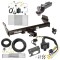 Trailer Hitch Tow Package w/ 7-Way RV Wiring For 14-21 Jeep Grand Cherokee 22-23 WK w/ 2" Drop Mount 2" Ball Class 3 2" Receiver 