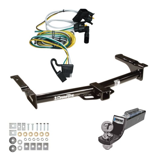 Tow Package For 95-02 Ford E-150 E-250 E-350 Econoline Trailer Hitch w/ Wiring 2" Drop Mount 2" Ball 2" Receiver 