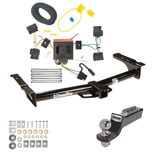 Tow Package For 08-14 Ford E-150 E-250 E-350 Econoline Trailer Hitch w/ Wiring 2" Drop Mount 2" Ball 2" Receiver 