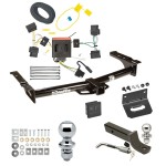 Ultimate Tow Package For 08-14 Ford E-150 E-250 E-350 Econoline Trailer Hitch w/ Wiring 2" Drop Mount Dual 2" and 1-7/8" Ball Lock Bracket Cover 2" Receiver 