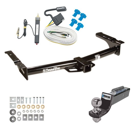 Tow Package For 75-14 Ford Van E-150 E-250 E-350 Trailer Hitch w/ Wiring 2" Drop Mount 2" Ball 2" Receiver 