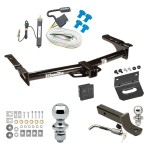 Ultimate Tow Package For 75-14 Ford Van E-150 E-250 E-350 Trailer Hitch w/ Wiring 2" Drop Mount Dual 2" and 1-7/8" Ball Lock Bracket Cover 2" Receiver 