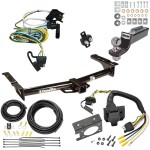 Trailer Hitch Tow Package w/ 7-Way RV Wiring For 95-02 Ford E-150 E-250 E-350 Econoline w/ 2" Drop Mount 2" Ball Class 4 2" Receiver All Models 