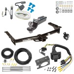 Trailer Hitch Tow Package w/ 7-Way RV Wiring For 75-14 Ford Van E-150 E-250 E-350 w/ 2" Drop Mount 2" Ball Class 4 2" Receiver All Models 