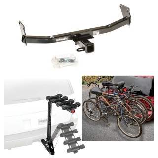 Trailer Hitch w/ 4 Bike Rack For 07-17 Jeep Compass Jeep Patriot Approved for Recreational & Offroad Use Carrier for Adult Woman or Child Bicycles Foldable