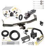 Trailer Hitch Tow Package w/ 7-Way RV Wiring For 07-10 Jeep Compass 07-07 Patriot w/ 2" Drop Mount 2" Ball Class 3 2" Receiver All Models 